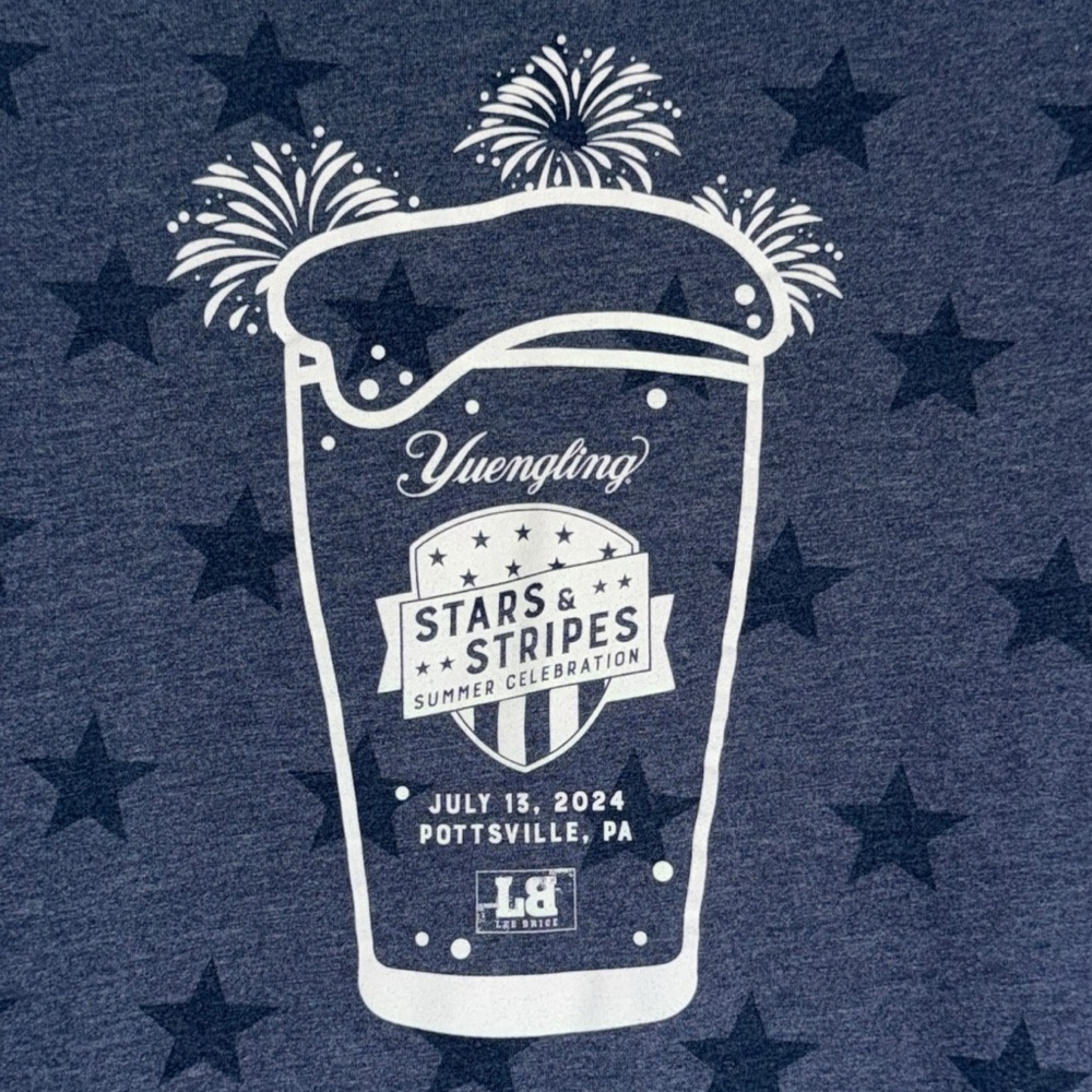 Yuengling 195 Years Stars & Stripes Graphic Tee XL Patriotic Beer Shirt